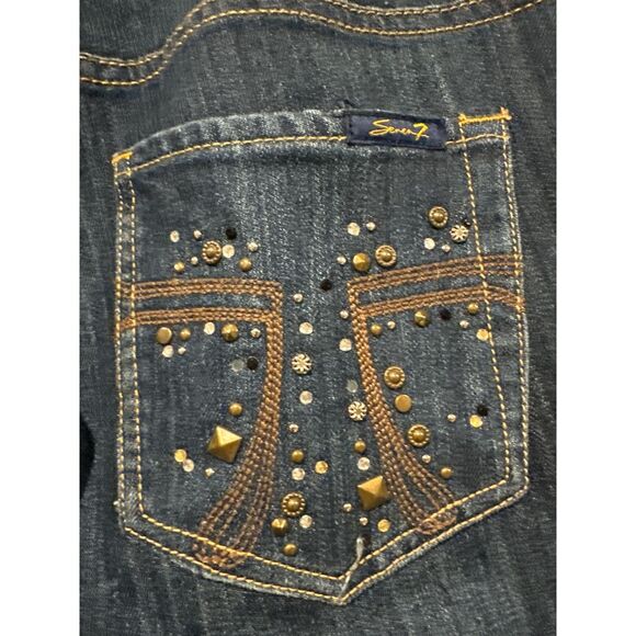 Seven 7 For All Mankind Women's Size 14 Premium Blue Denim Jeans Flare Leg Boot - Picture 3 of 6